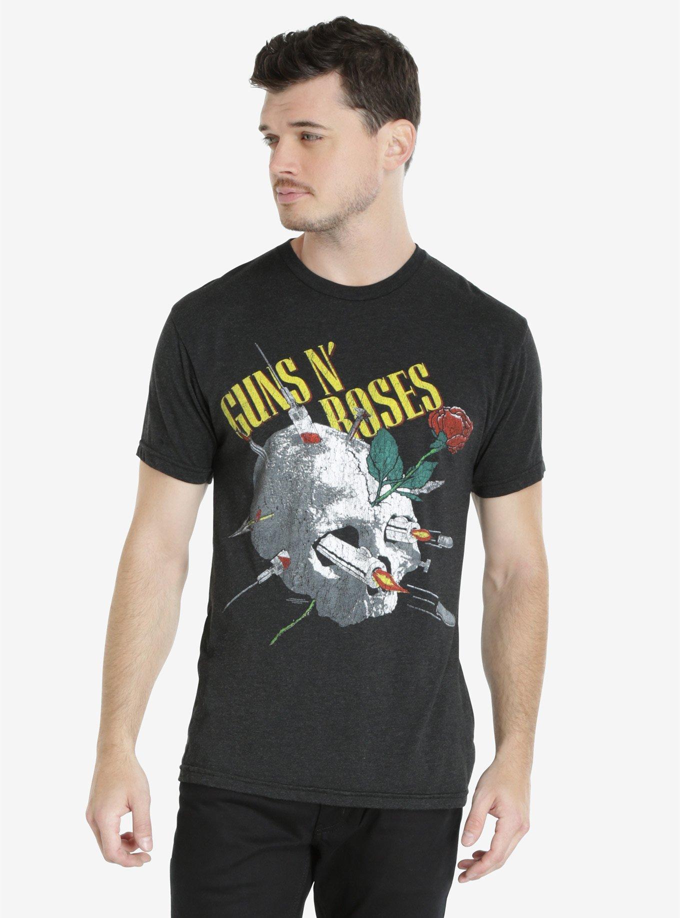 Guns N' Roses Black Skull T-Shirt, CHARCOAL, hi-res