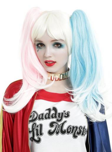 Blonde Wig With Detachable Pink Blue Pigtails Hot Topic