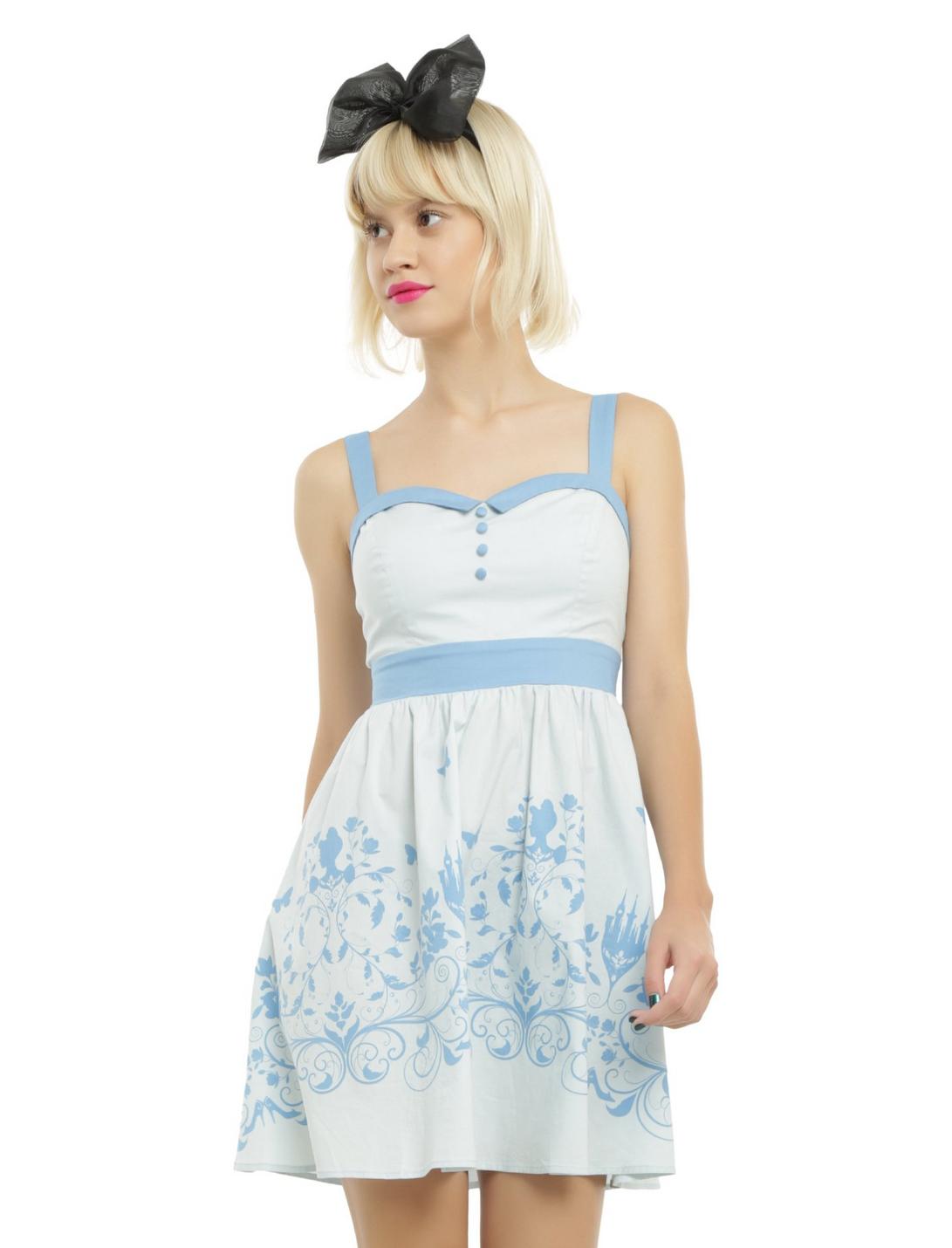 Disney Cinderella Sweetheart Fit & Flare Dress, BLUE, hi-res