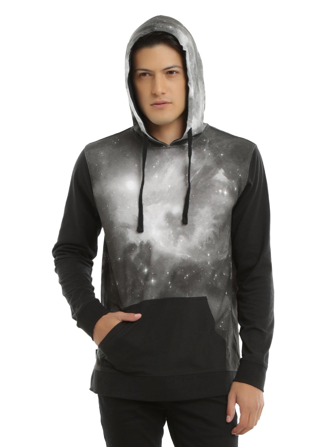 XXX RUDE Black & White Galaxy Pullover Hoodie, BLACK, hi-res