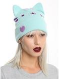 Pusheen Mint Embroidered Face 3D Ears Beanie, , hi-res
