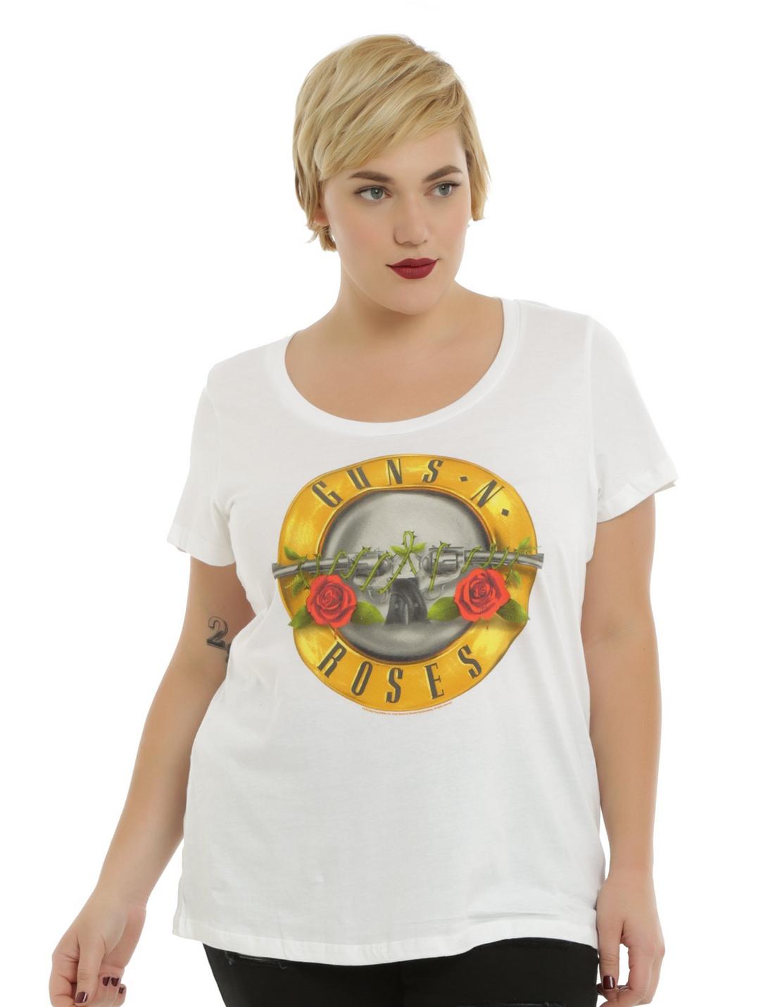 Guns N' Roses Logo Girls T-Shirt Plus Size, BLACK, hi-res