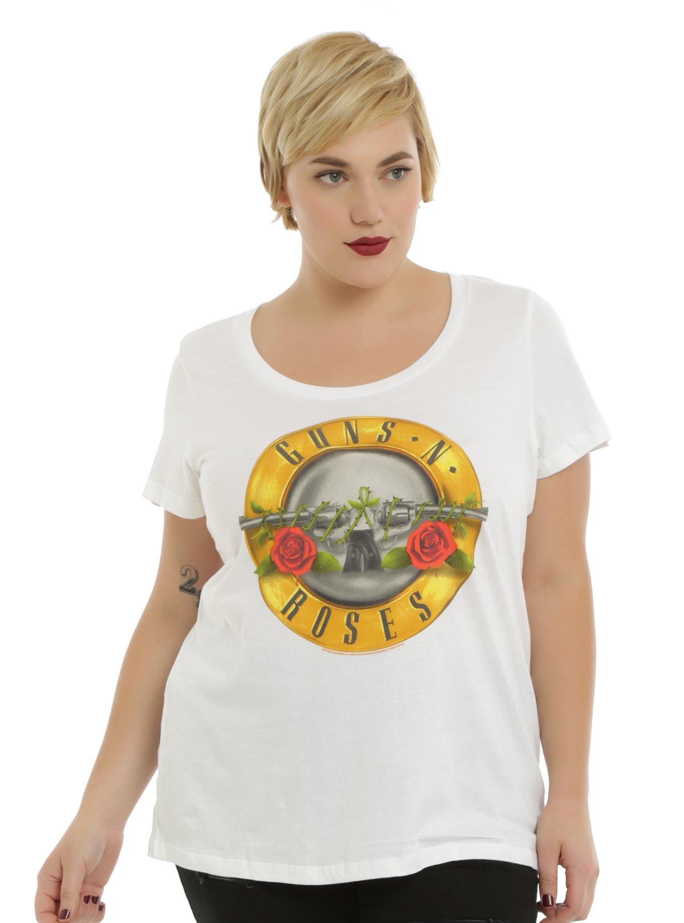 Guns N' Roses Logo Girls T-Shirt Plus Size, BLACK, hi-res