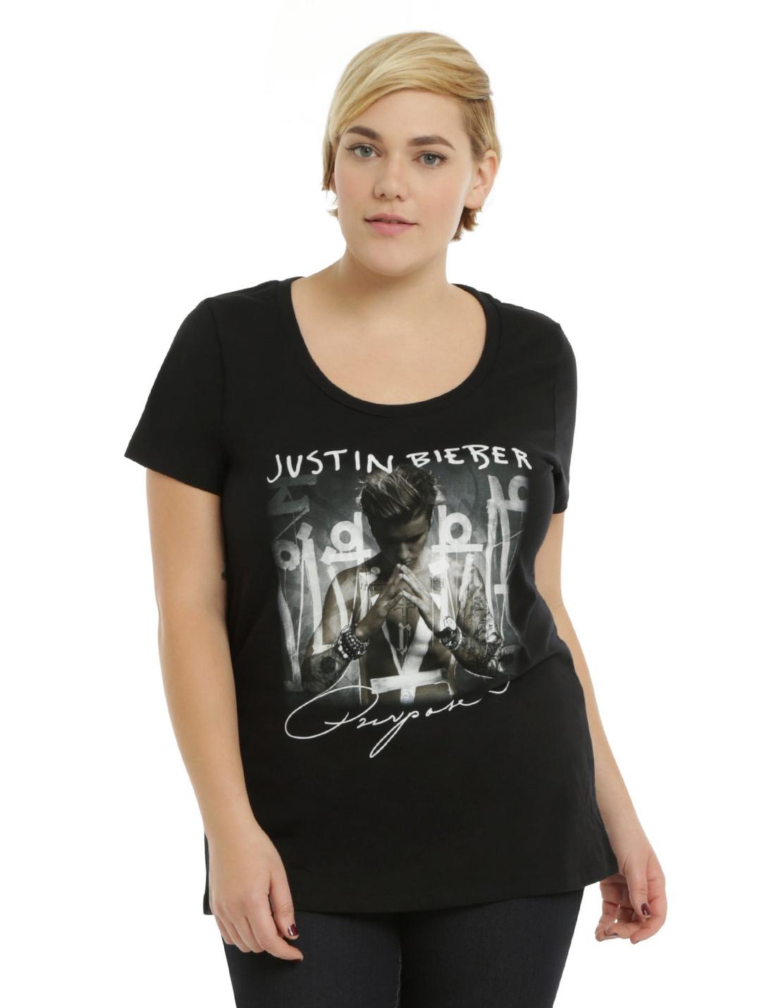 Justin Bieber Purpose Girls T-Shirt Plus Size, BLACK, hi-res