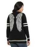 Supernatural Castiel Wings Girls Cardigan Plus Size, BLACK, hi-res