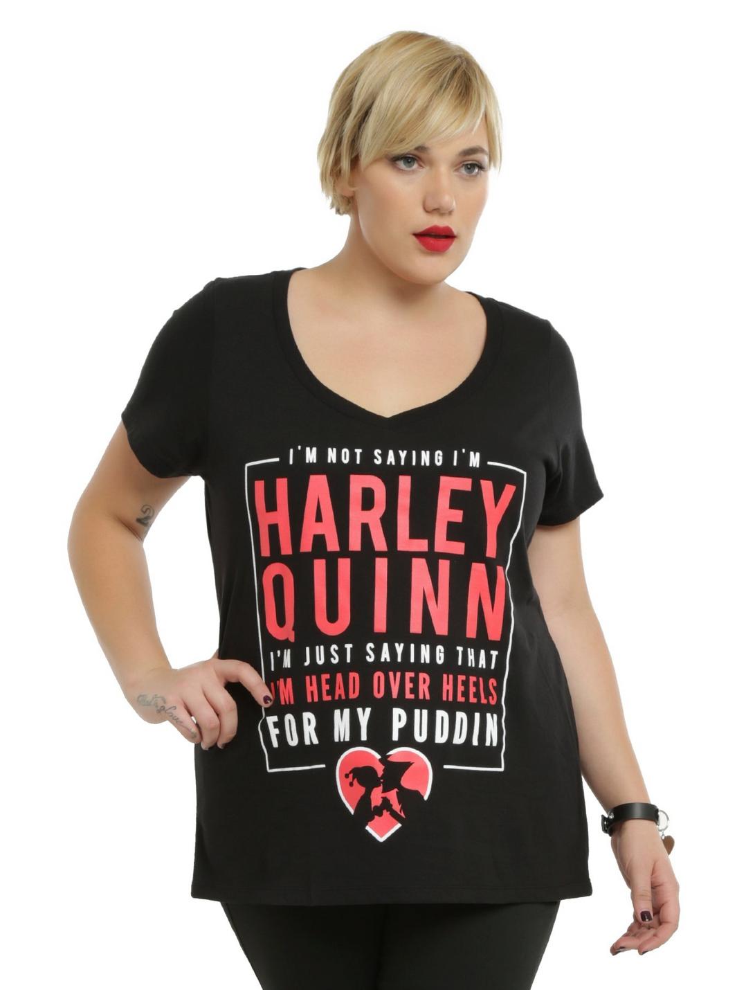 DC Comics Harley Quinn Puddin Girls T-Shirt Plus Size, BLACK, hi-res