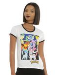 Pokemon Eevee Evolutions Girls Ringer T-Shirt, WHITE, hi-res