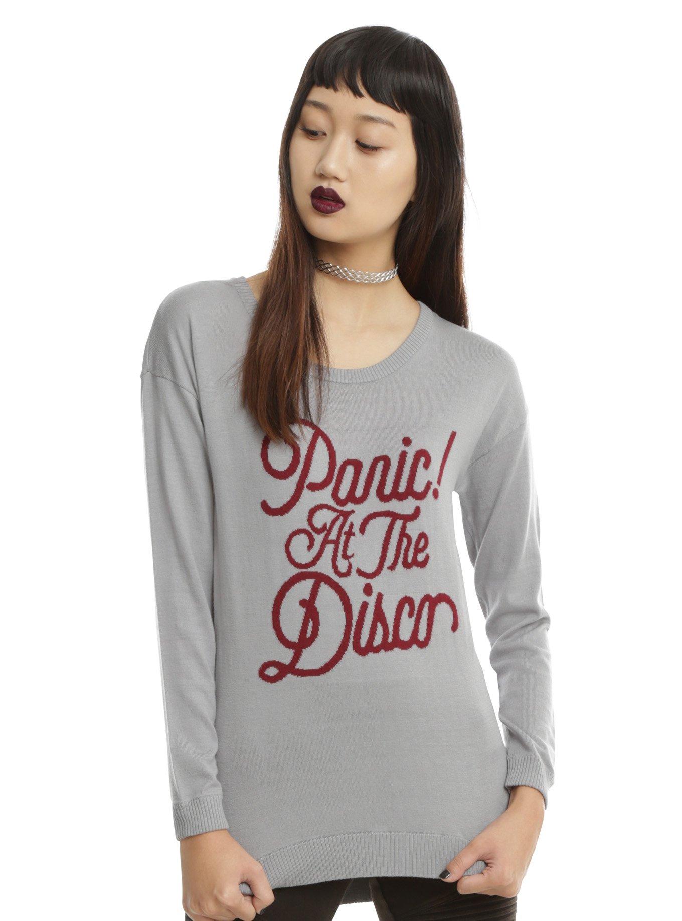 Panic! At The Disco Intarsia Girls Sweater, GREY, hi-res
