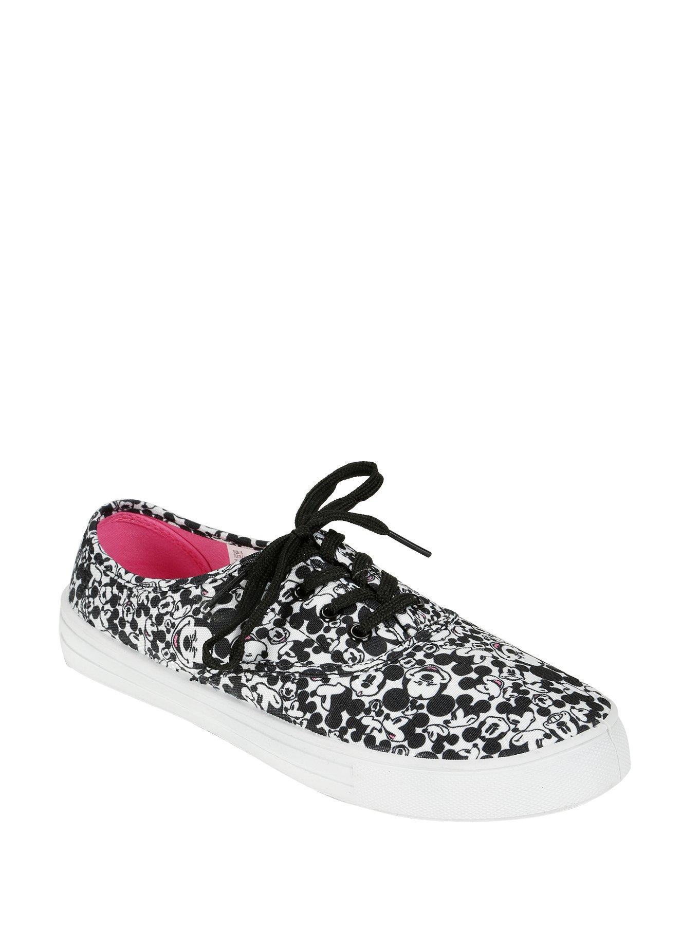 Disney Mickey Mouse Allover Lace-Up Sneakers, WHITE, hi-res