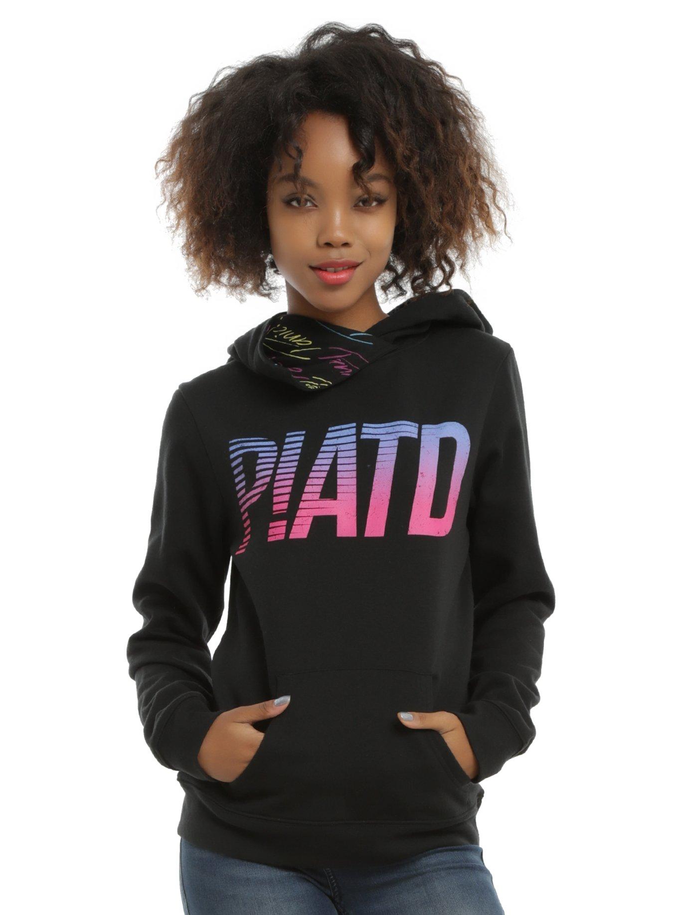 Pink and black panic at the store disco hoodie