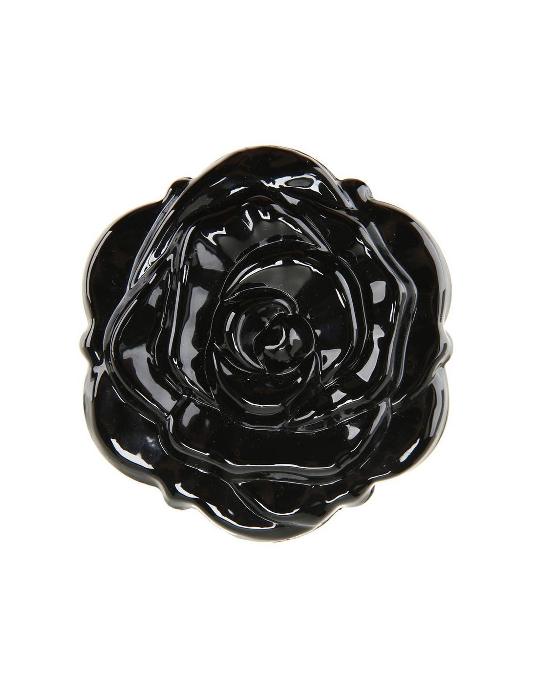 Black Rose Compact Mirror, , hi-res