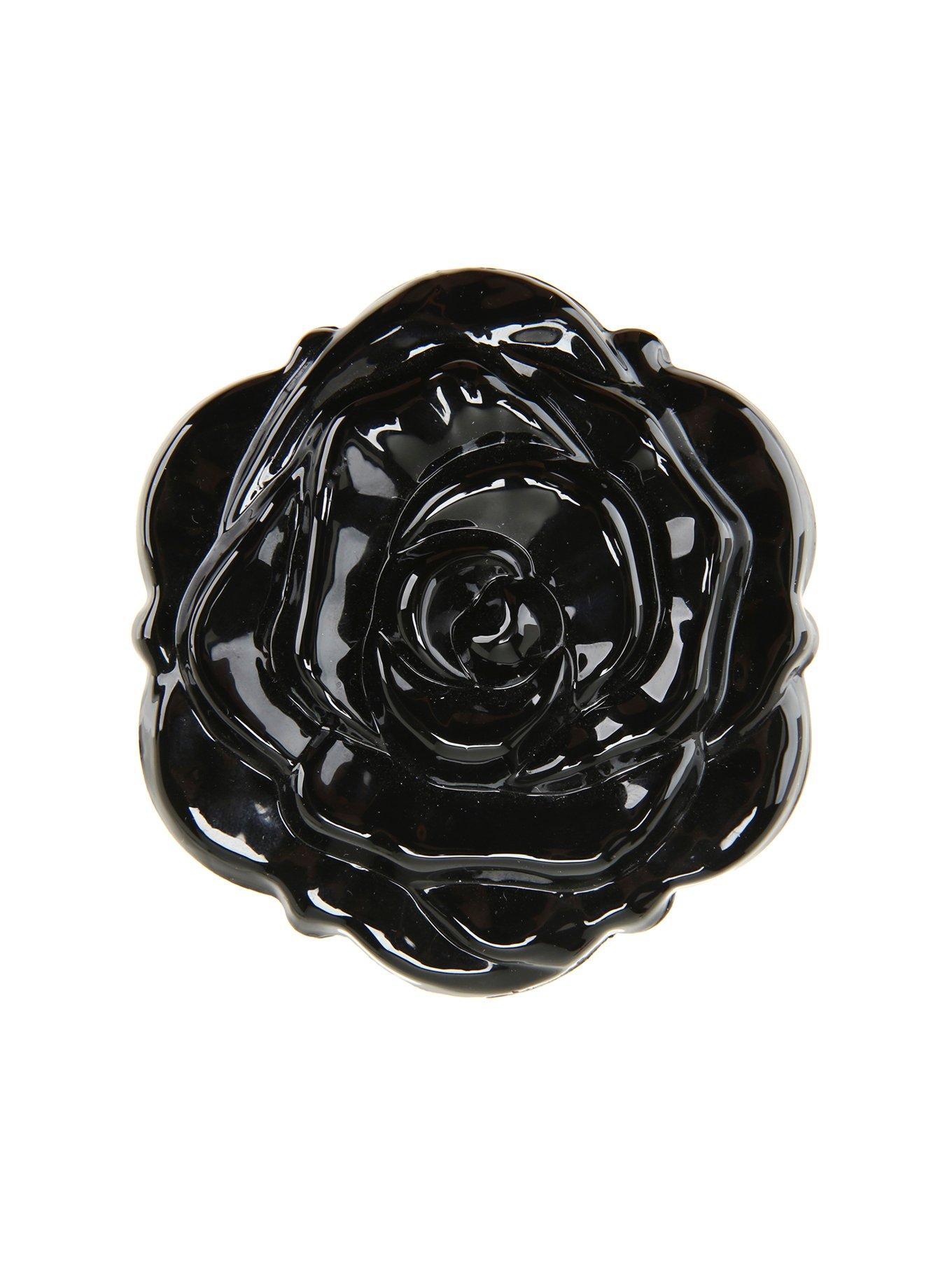 Black Rose Compact Mirror, , hi-res