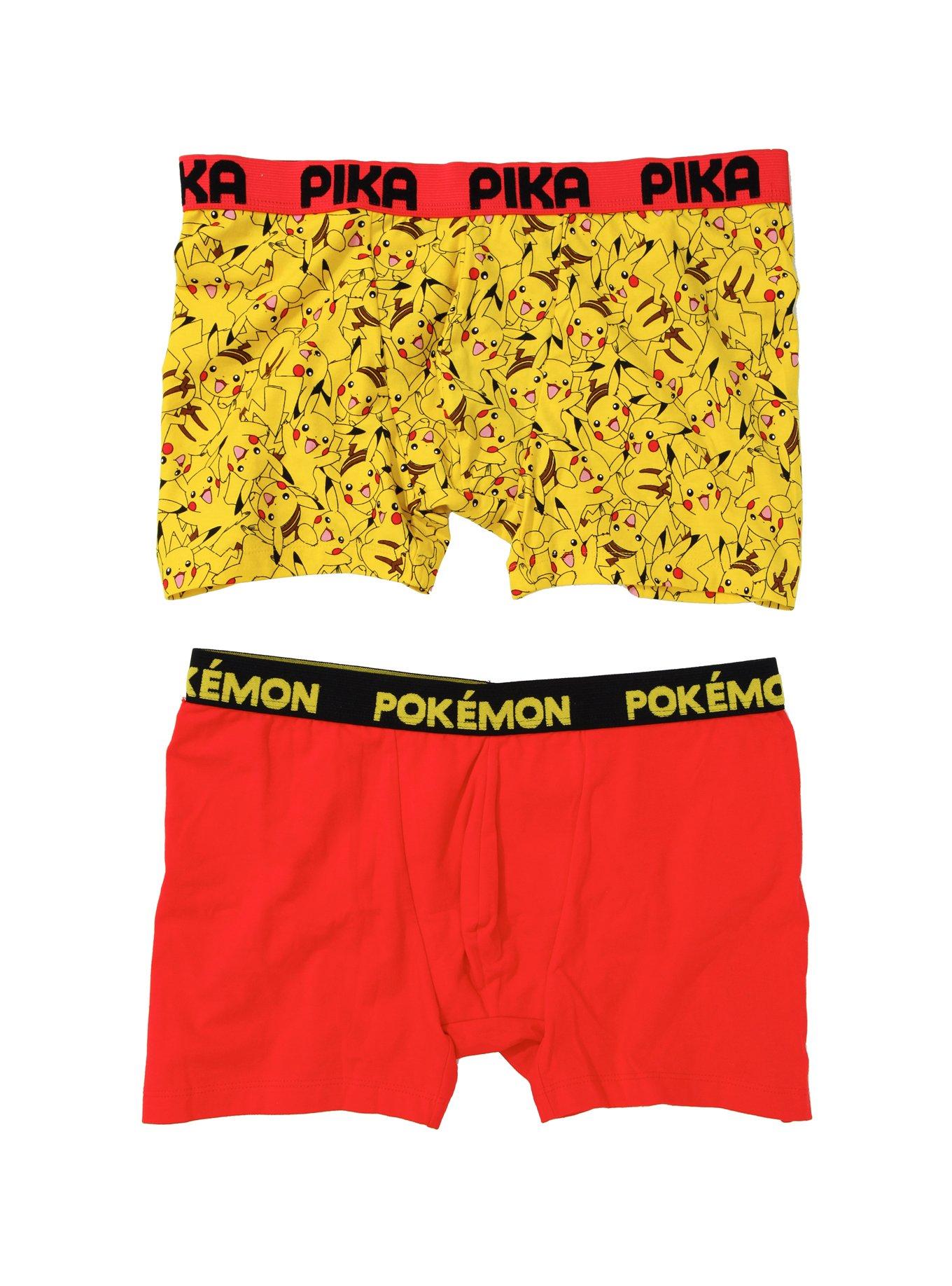 Pokemon Mens Pikachu Boxer Briefs, 2 Piece Set Printed Allover Boxer  Underwear Multi – L