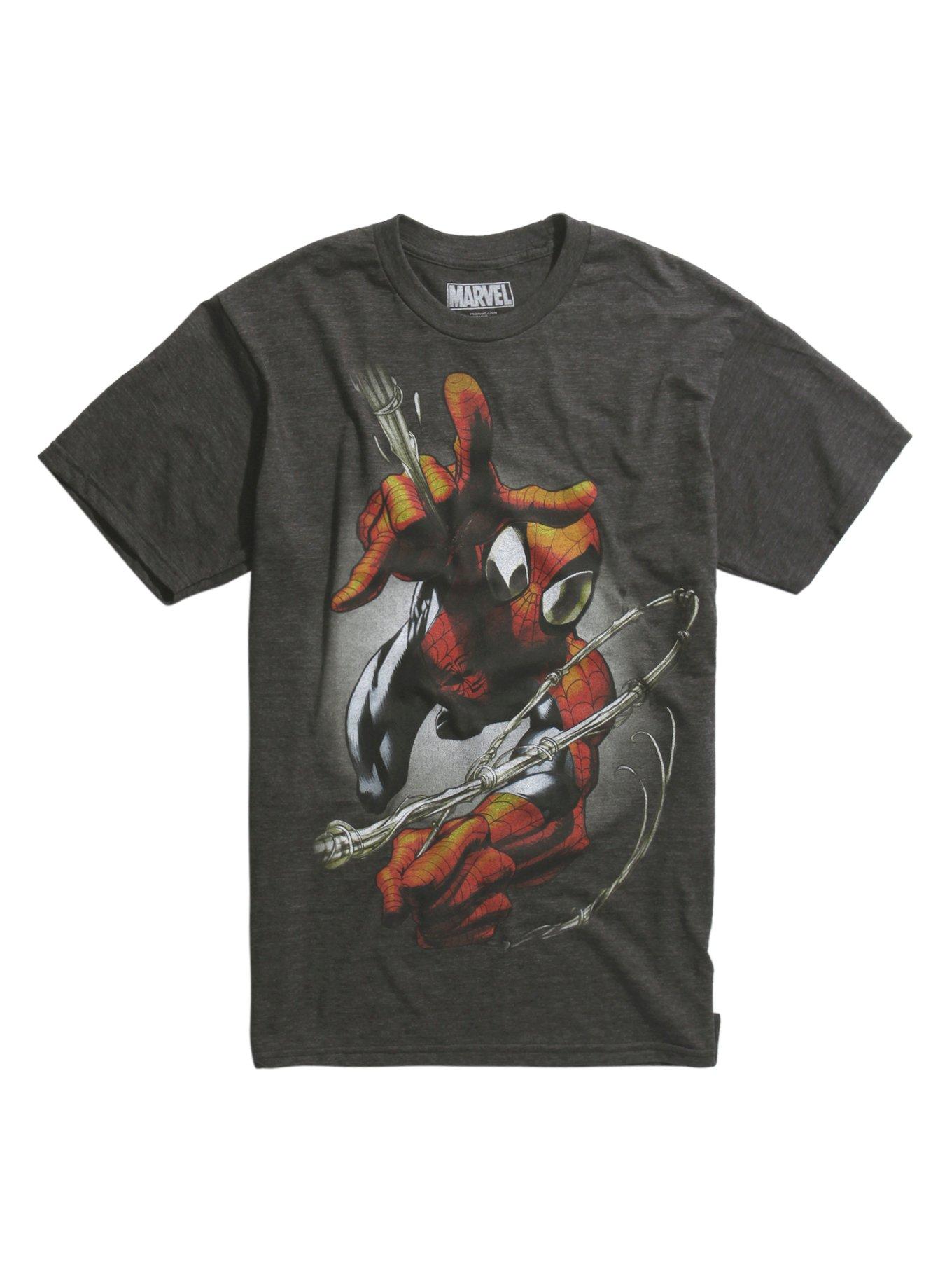 Spider-Man Web Slinging Tri-Blend T-Shirt, BLACK, hi-res