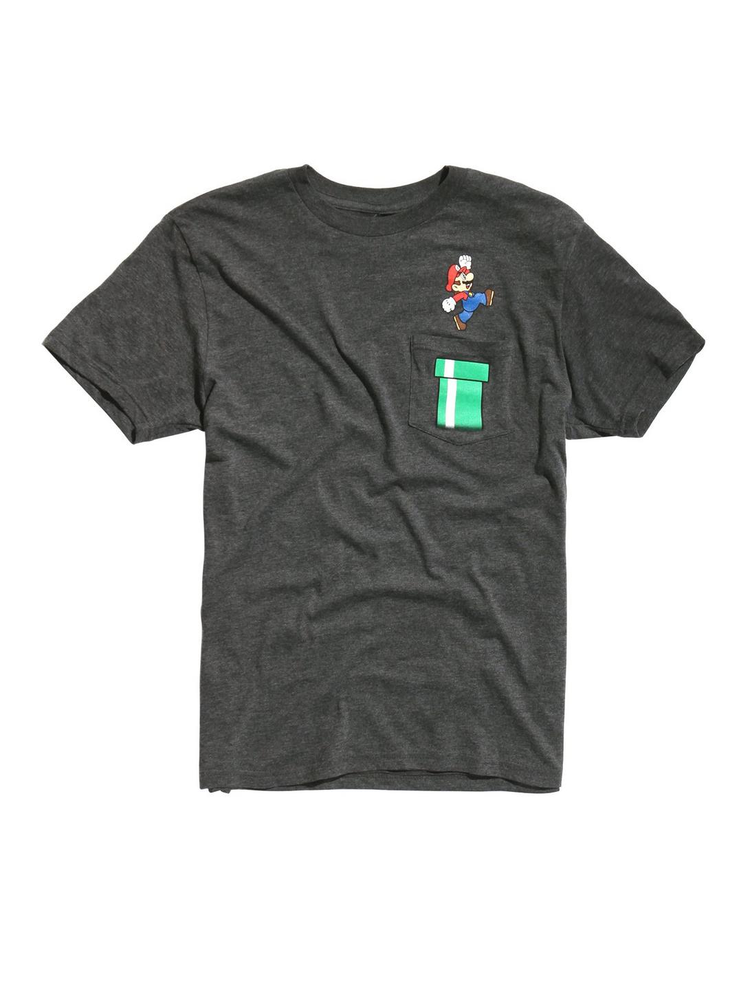 Super Mario Bros. Pipe Pocket T-Shirt, CHARCOAL, hi-res