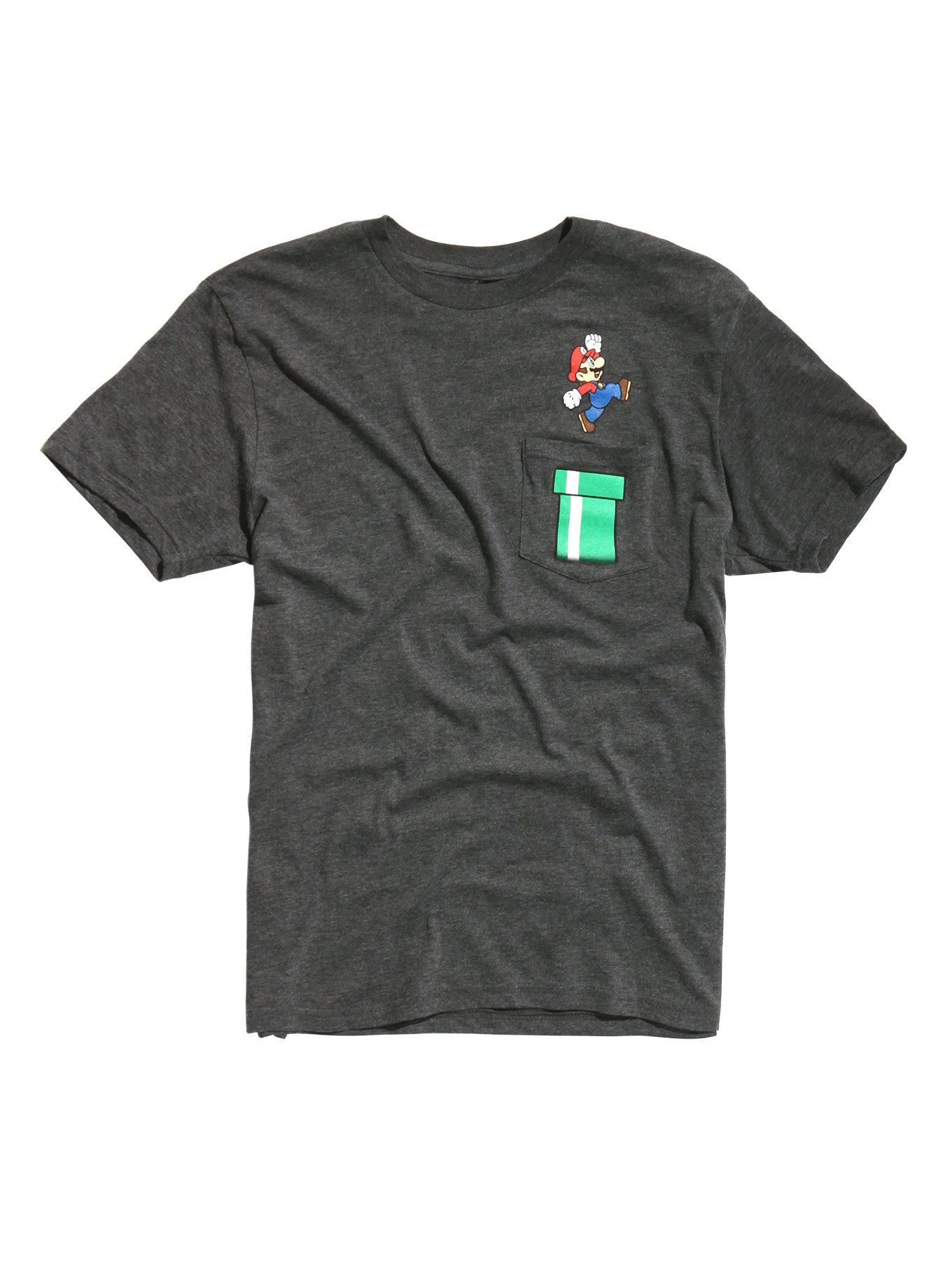 Super Mario Bros. Pipe Pocket T-Shirt, CHARCOAL, hi-res