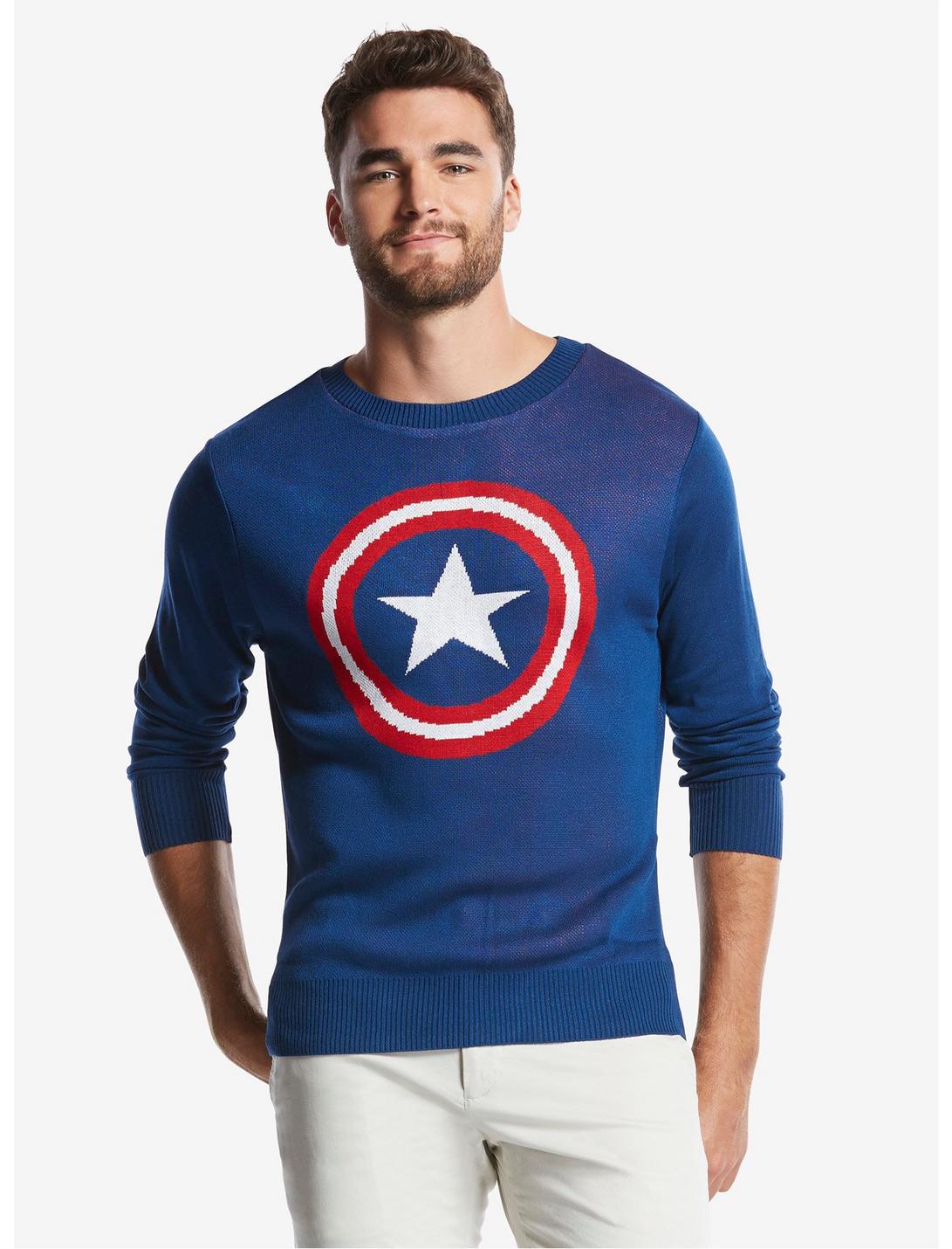 Marvel Captain America Shield Sweater, NAVY, hi-res