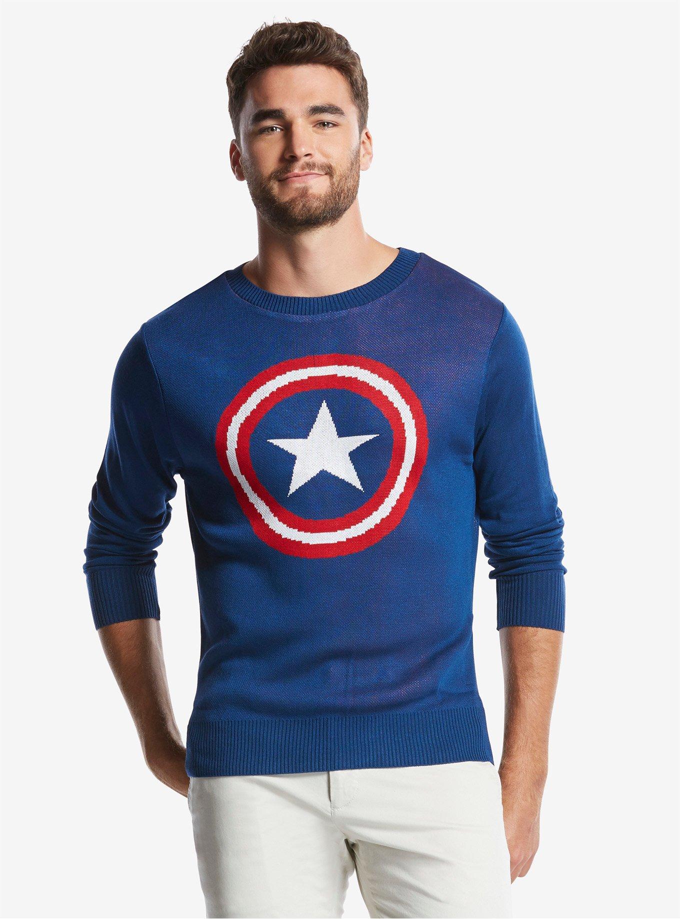 Marvel Captain America Shield Sweater, NAVY, hi-res