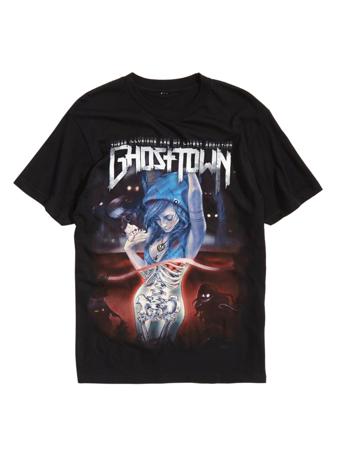 Ghost Town These Illusions Are My Latest Addiction T-Shirt, BLACK, hi-res