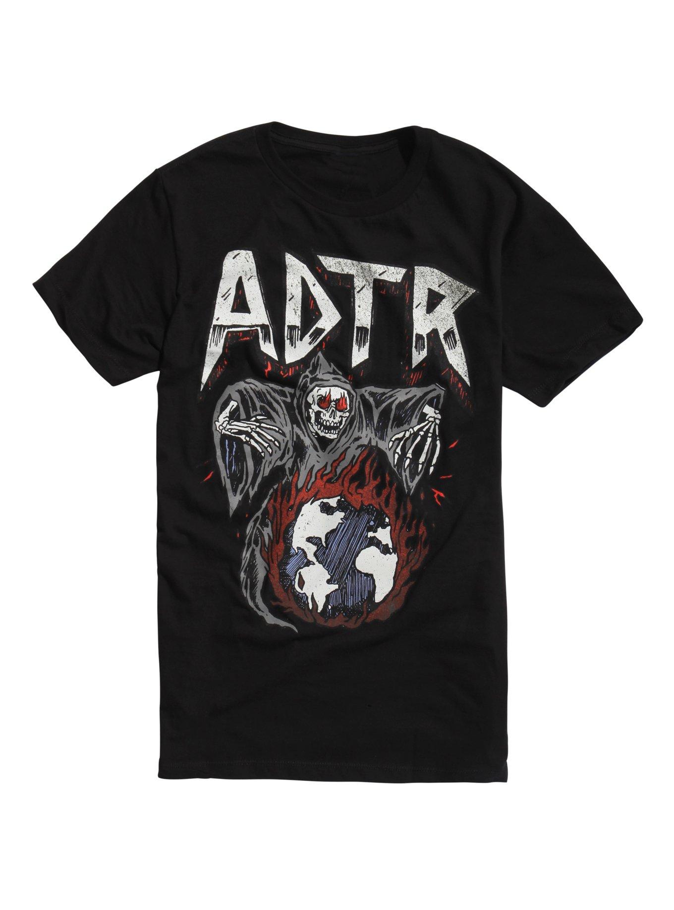 A Day To Remember ADTR Reaper Globe T-Shirt, BLACK, hi-res