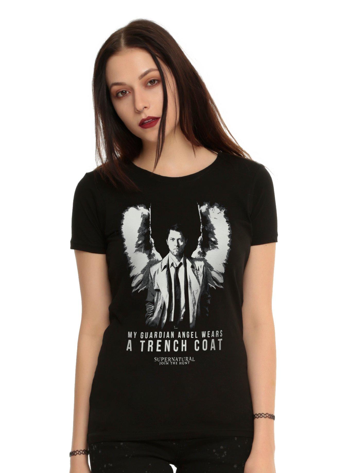 Supernatural Castiel Guardian Angel Girls T-Shirt, BLACK, hi-res