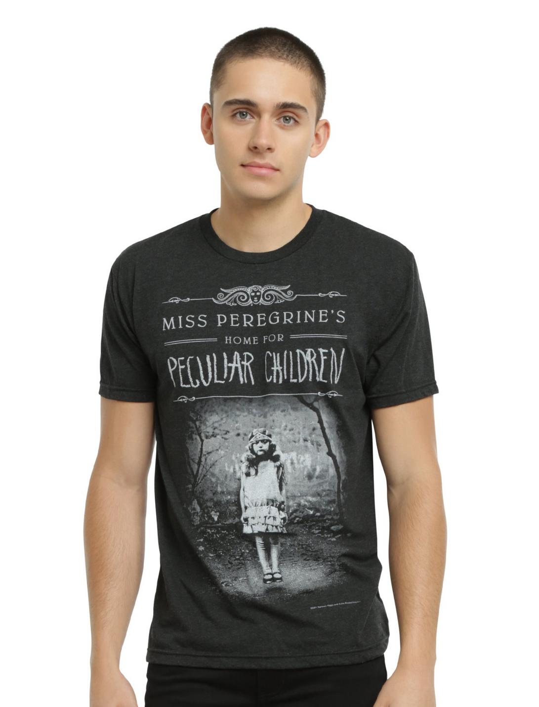Miss Peregrine's Home For Peculiar Children Book Cover T-Shirt, BLACK, hi-res