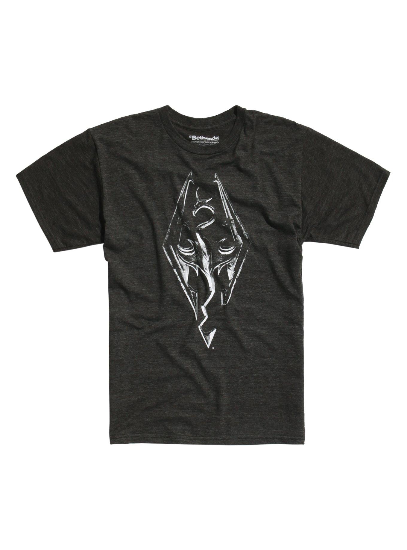 The Elder Scrolls V: Skyrim Logo T-Shirt, CHARCOAL, hi-res