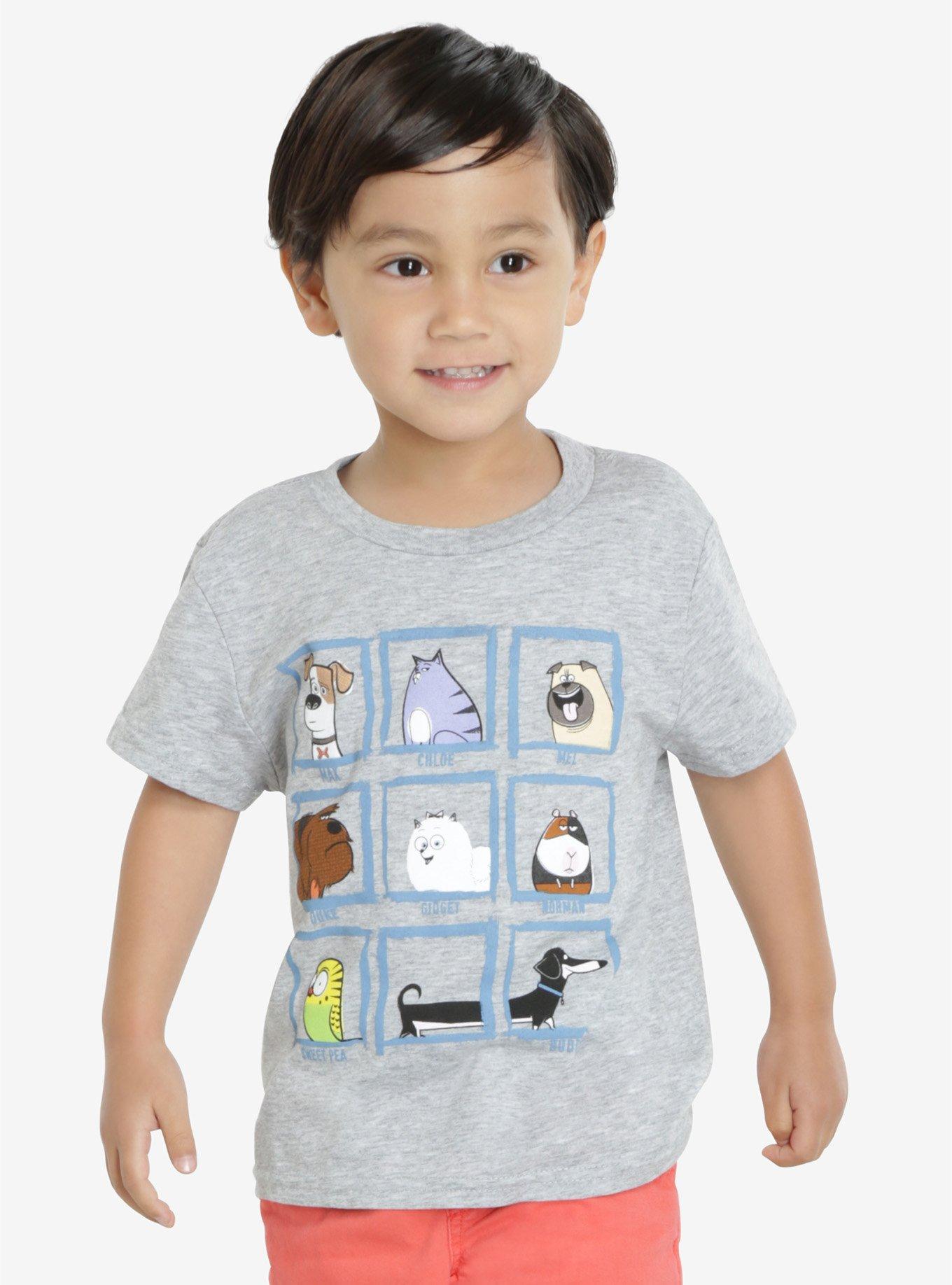 The Secret Life Of Pets Characters Childrens Tee, HEATHER GREY, hi-res