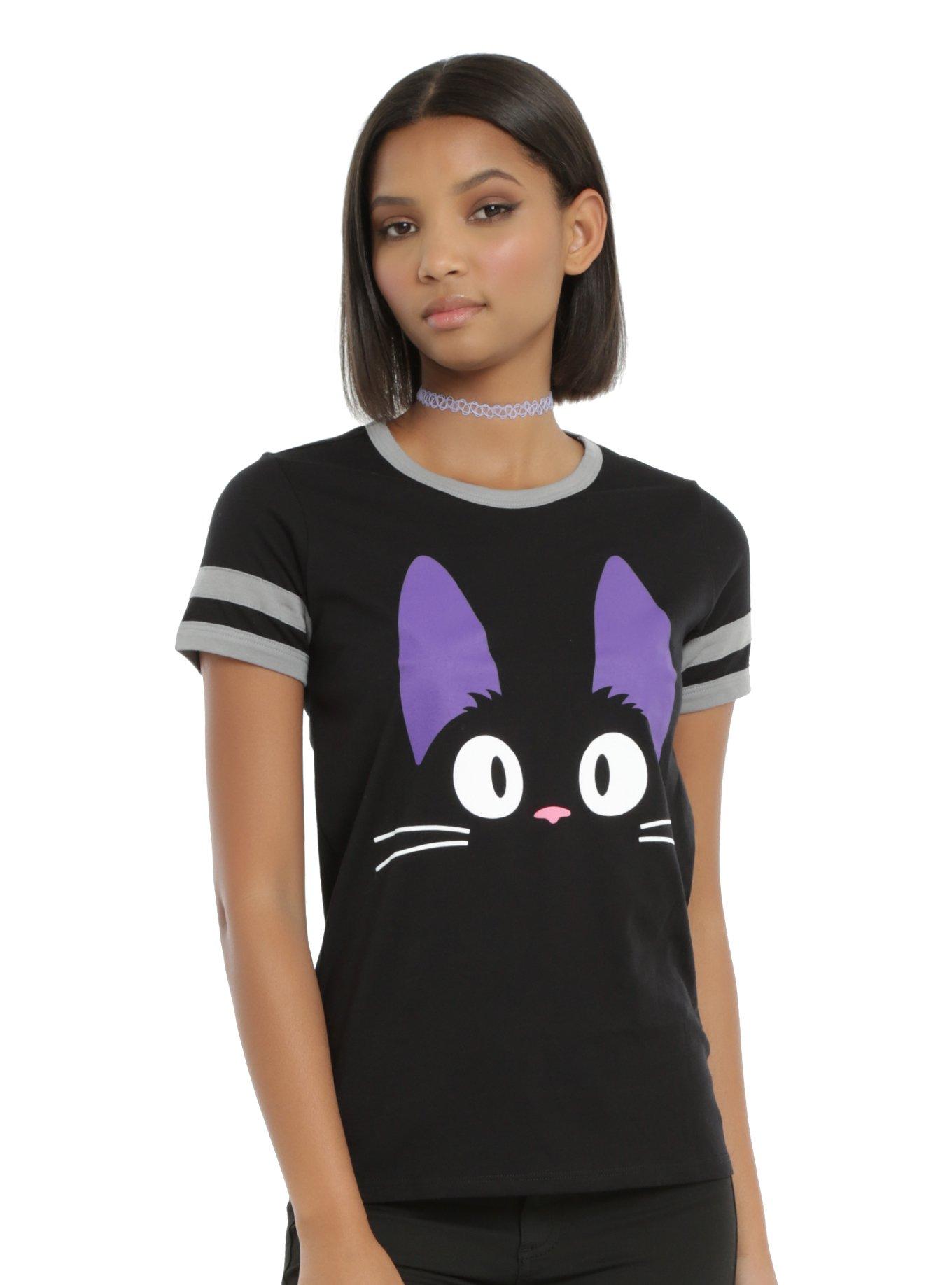 Her Universe Studio Ghibli Kiki's Delivery Service Jiji Girls Athletic T-Shirt, BLACK, hi-res