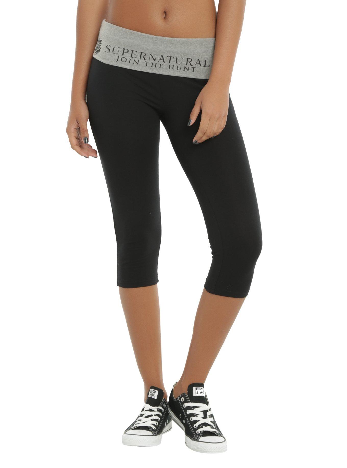 Supernatural Join The Hunt Girls Lounge Capri Pants, BLACK, hi-res