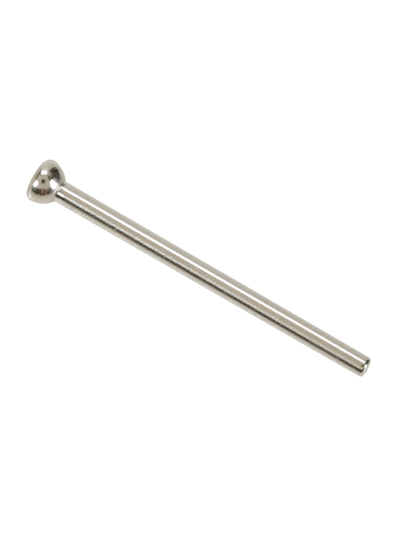 18G 5/8 Clear CZ Titanium Nose Stud, , hi-res