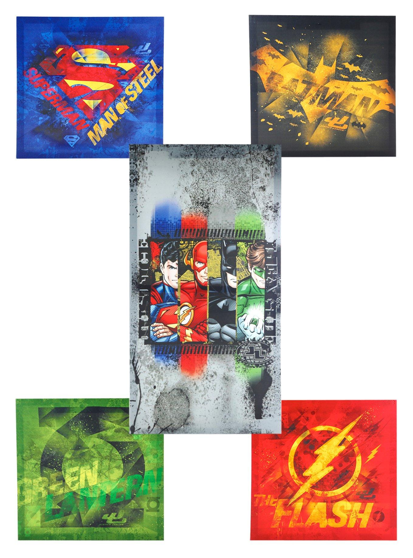 DC Comics Justice League 5-Piece Wall Art Set, , hi-res