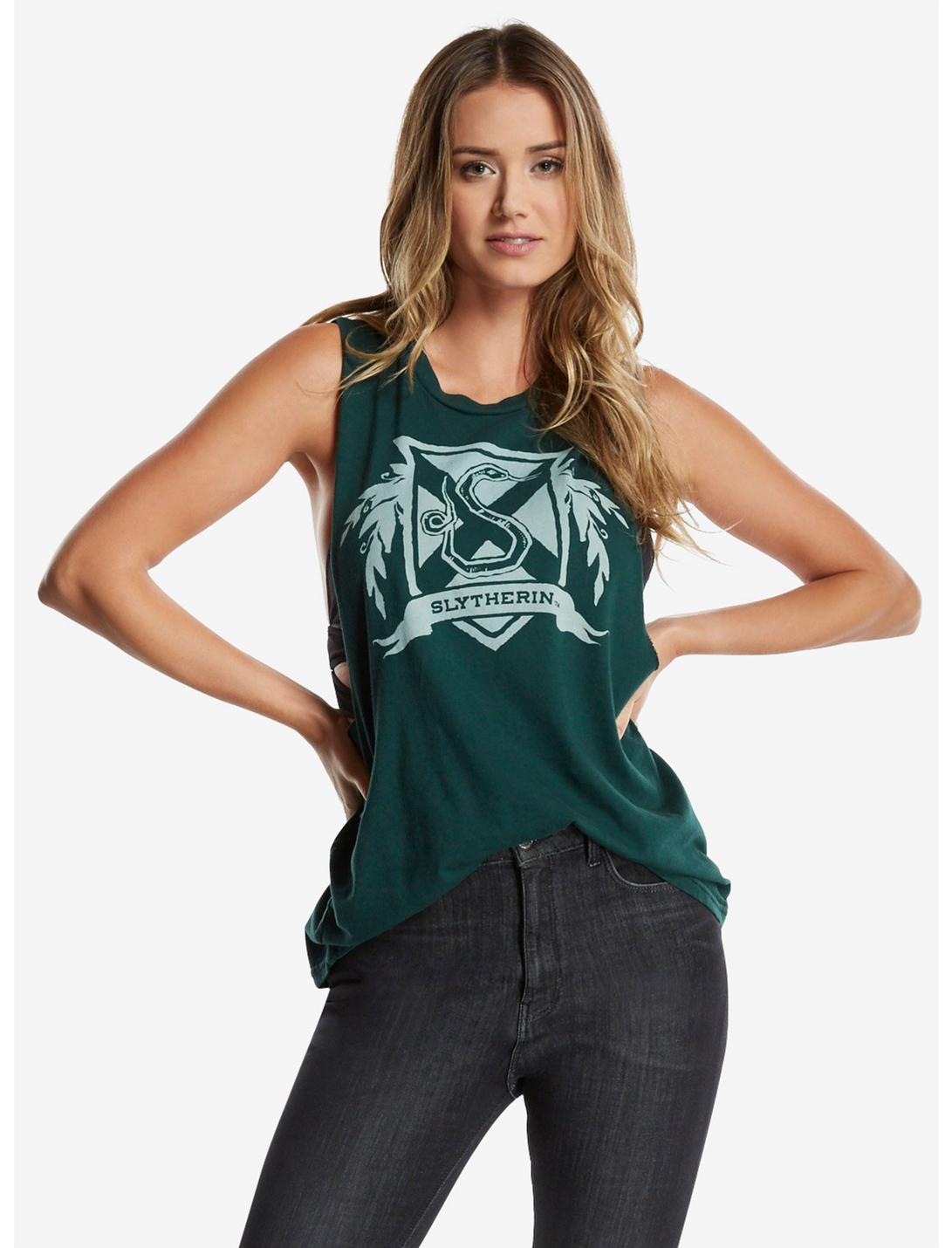 Harry Potter Slytherin Crest Womens Muscle Top, GREEN, hi-res