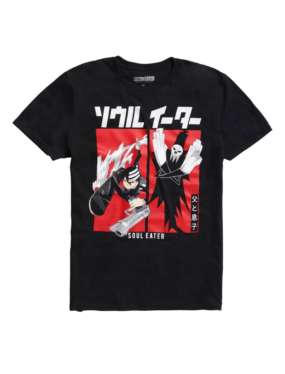 Soul Eater Death The Kid & Death T-Shirt, BLACK, hi-res