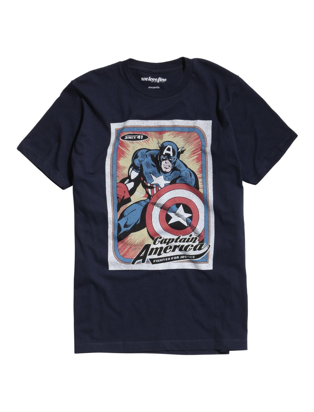 Marvel Captain America Trading Card T-Shirt, NAVY, hi-res