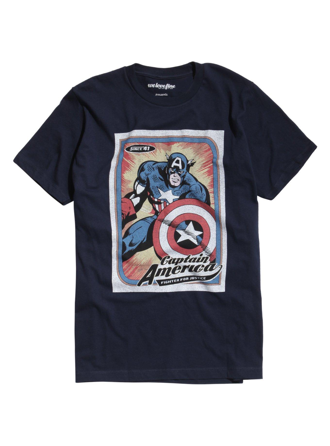Marvel Captain America Trading Card T-Shirt, NAVY, hi-res