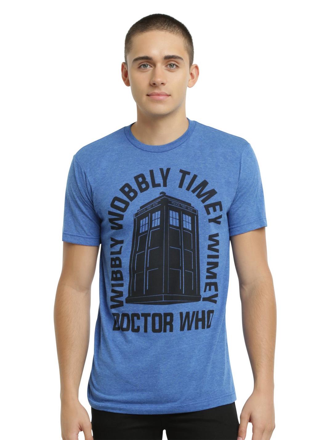 Doctor Who Wibbly Wobbly TARDIS T-Shirt, BLUE, hi-res