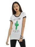 Climb A Cactus Girls Ringer T-Shirt, WHITE, hi-res