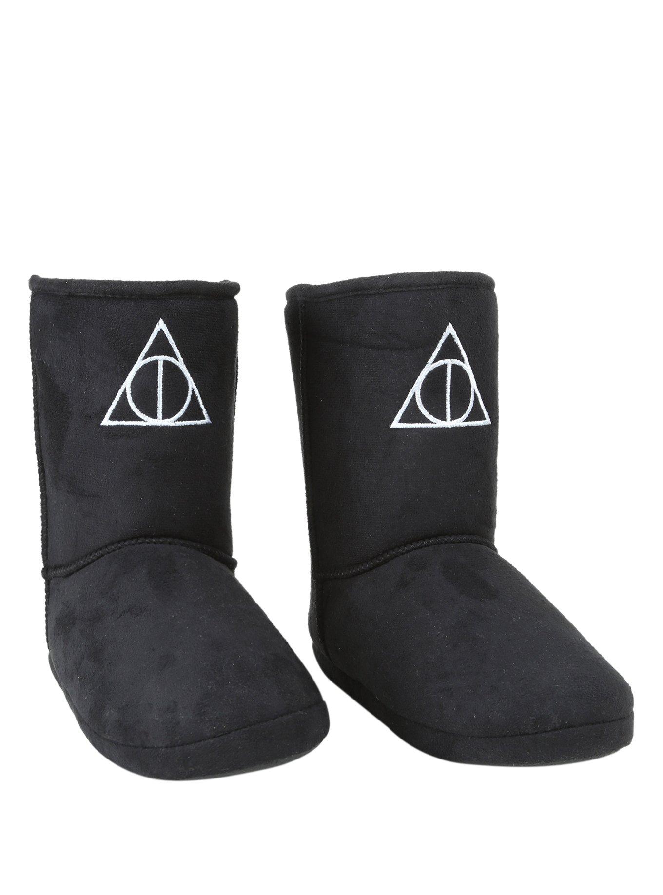 Harry Potter Deathly Hallows Slipper Boots, BLACK, hi-res