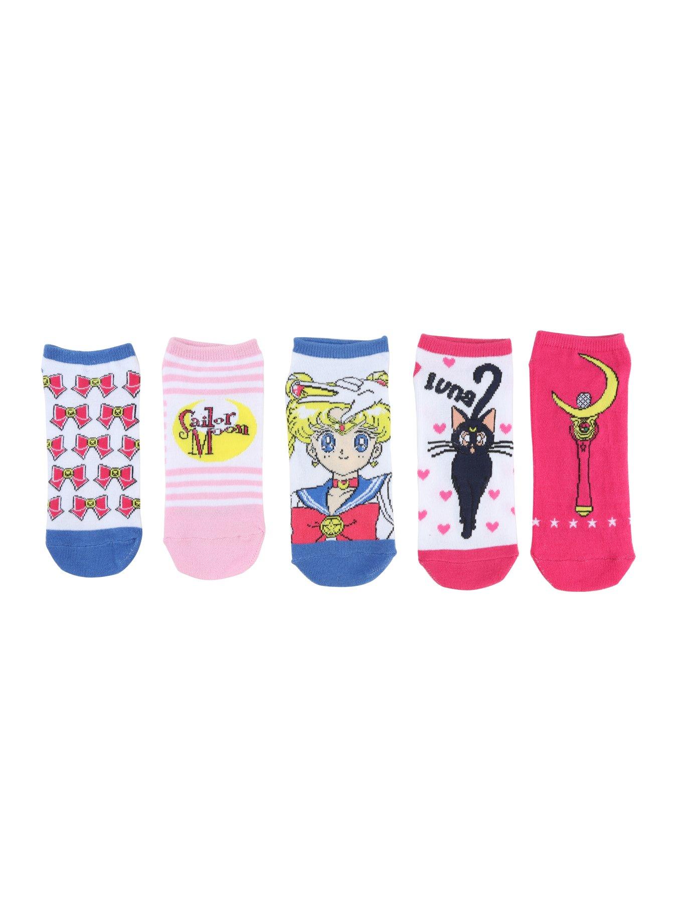 Sailor Moon Character No-Show Socks 5 Pair, , hi-res