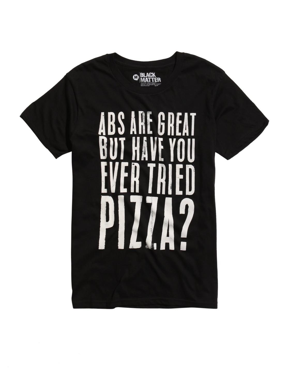 Abs Great But Pizza T-Shirt, BLACK, hi-res