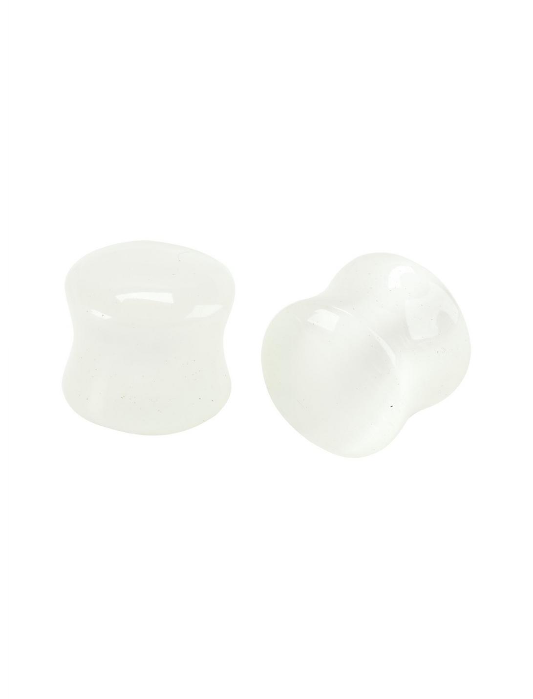 Acrylic White Pearl Saddle Plug 2 Pack, WHITE, hi-res