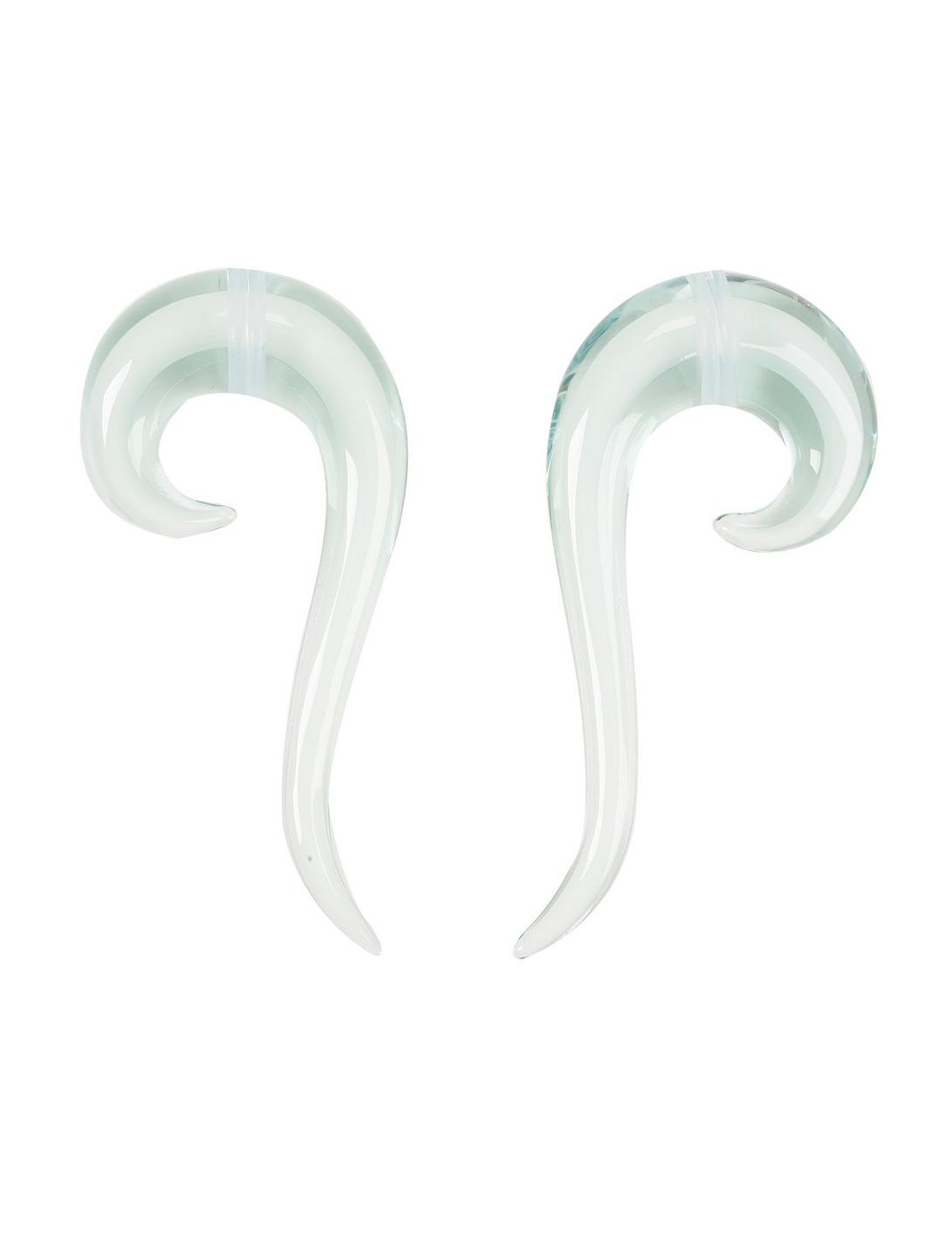 Glass White Center Clear Spiral Pincher 2 Pack, WHITE, hi-res