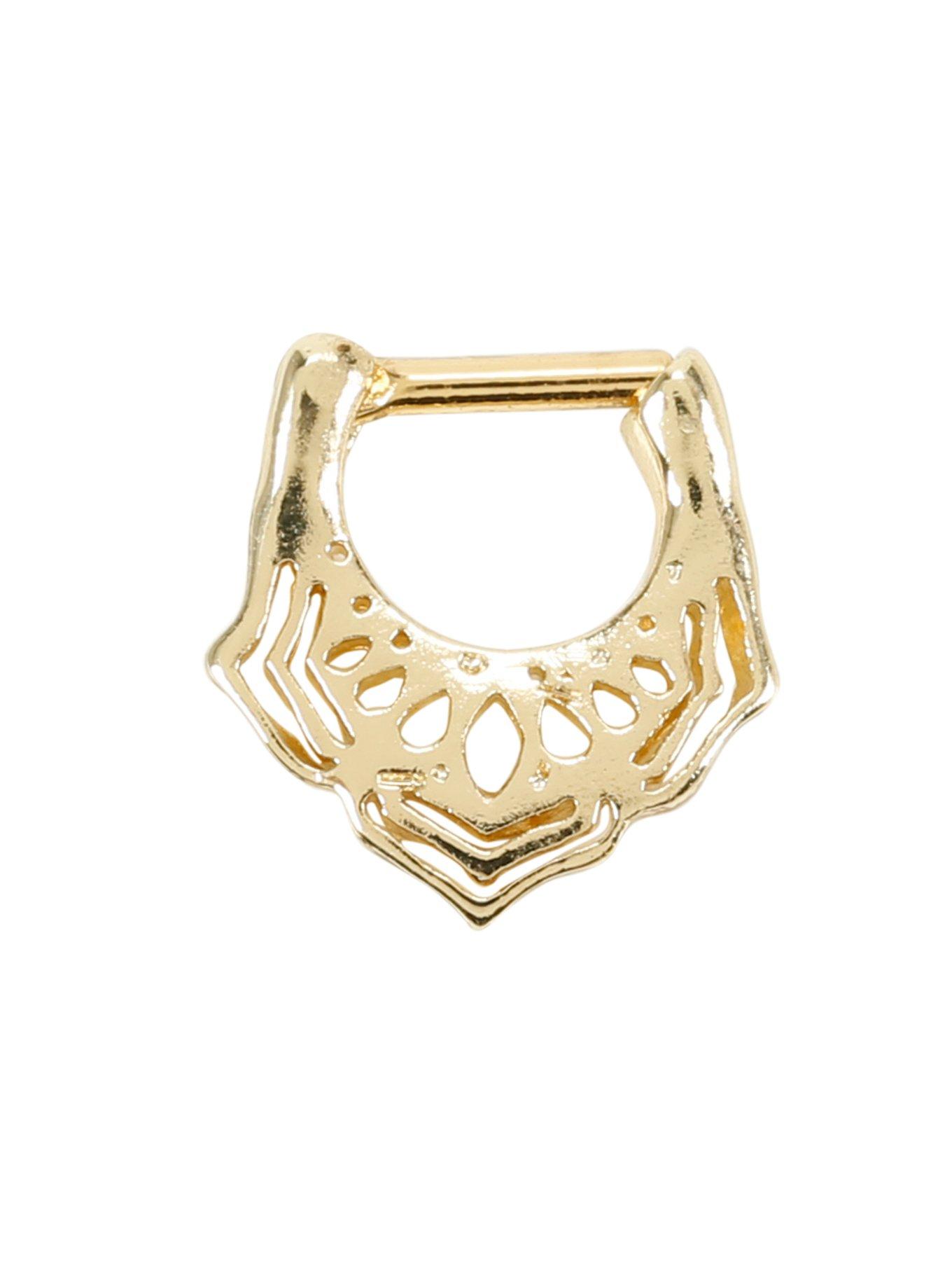 Steel Gold Mandala Septum Clicker | Hot Topic