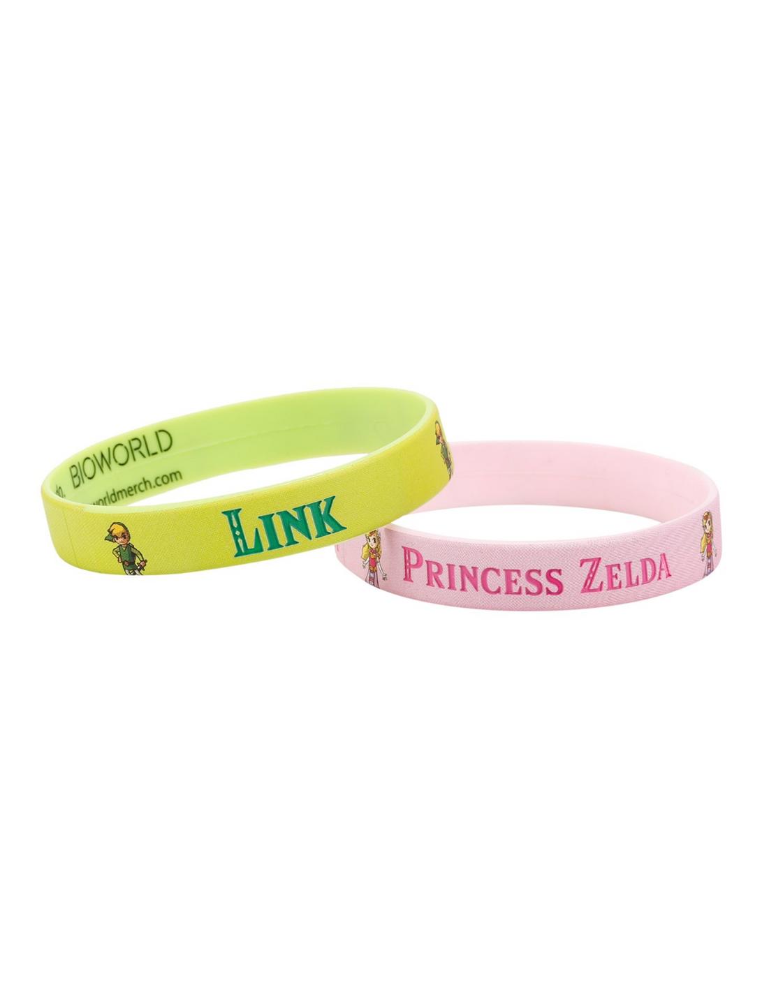 The Legend Of Zelda Link & Princess Zelda Rubber Bracelet 2 Pack, , hi-res