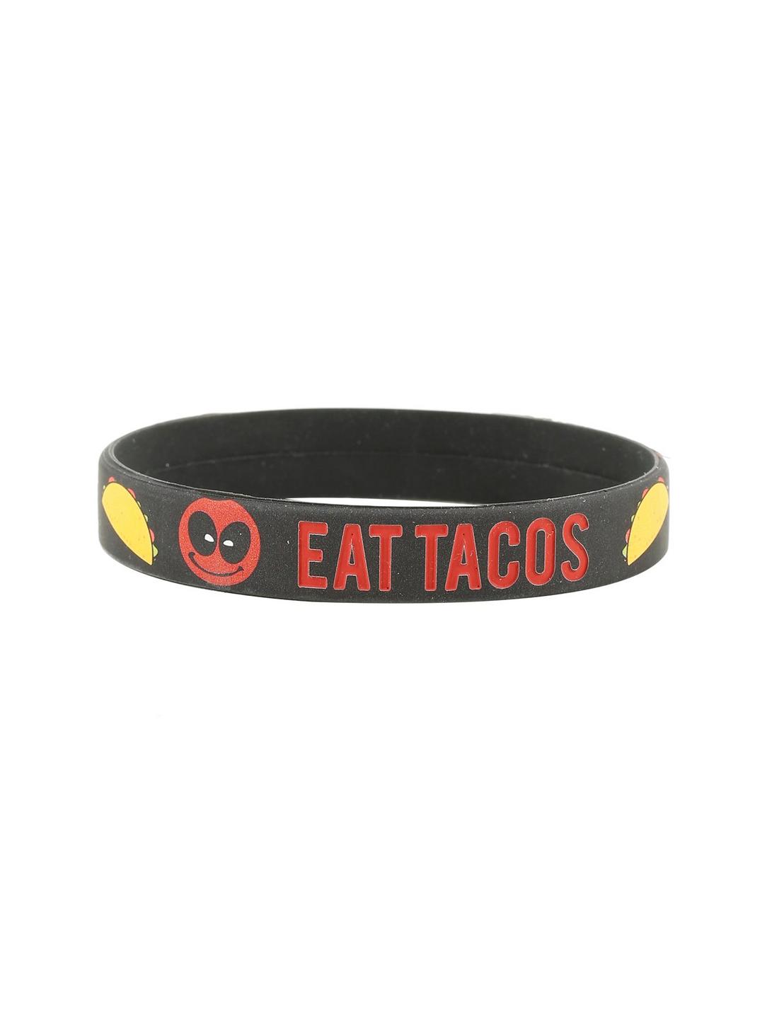 Marvel Deadpool Eat Tacos Rubber Bracelet, , hi-res