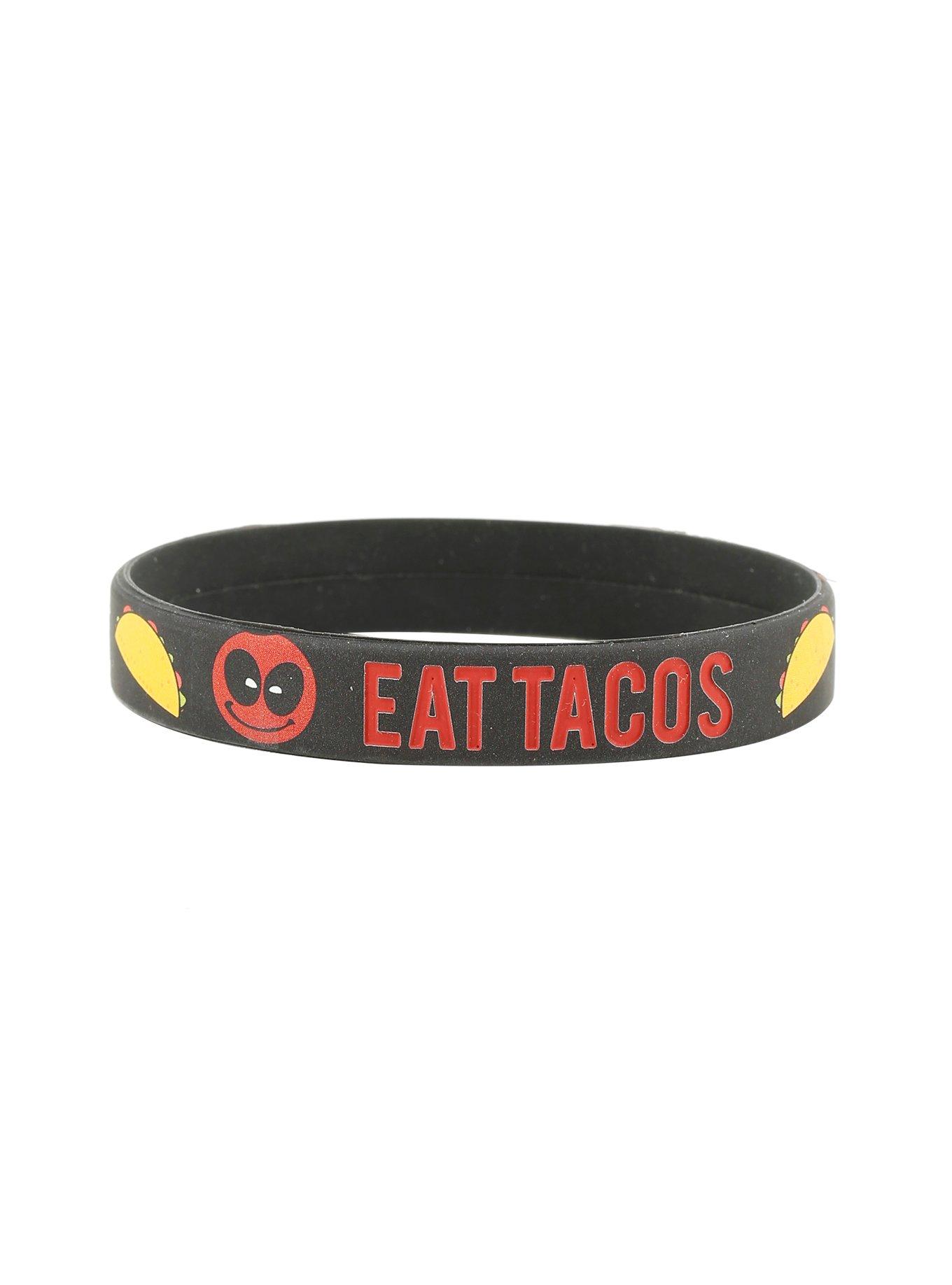Marvel Deadpool Eat Tacos Rubber Bracelet, , hi-res