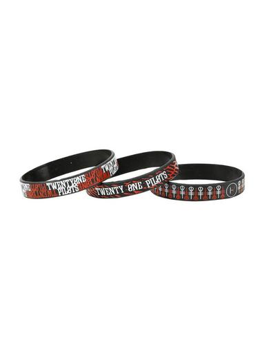 Twenty One Pilots Logos Pack Topic Hot | 3 Rubber Bracelet