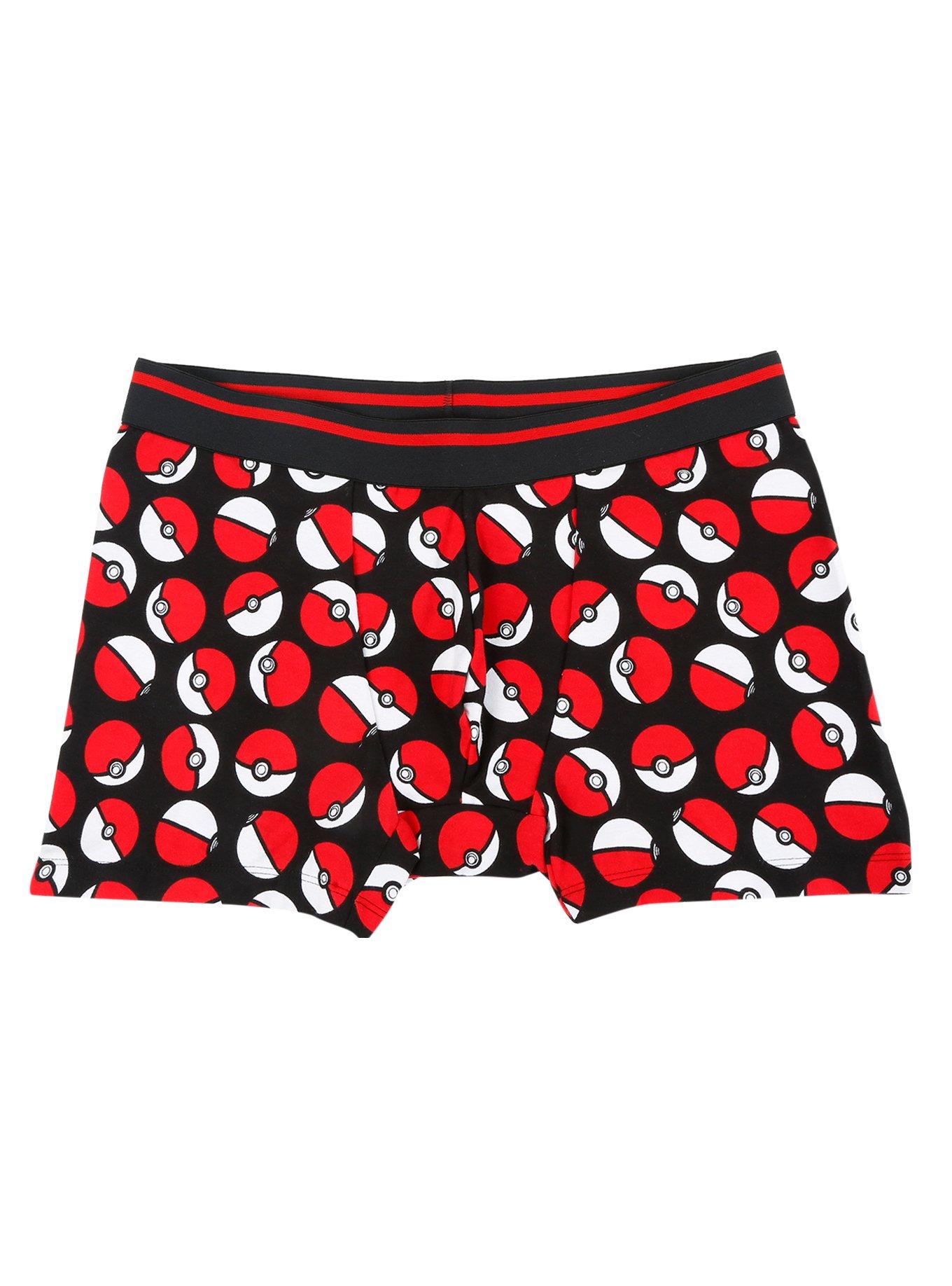 Pokemon Poke Ball Print Boxer Briefs, BLACK, hi-res