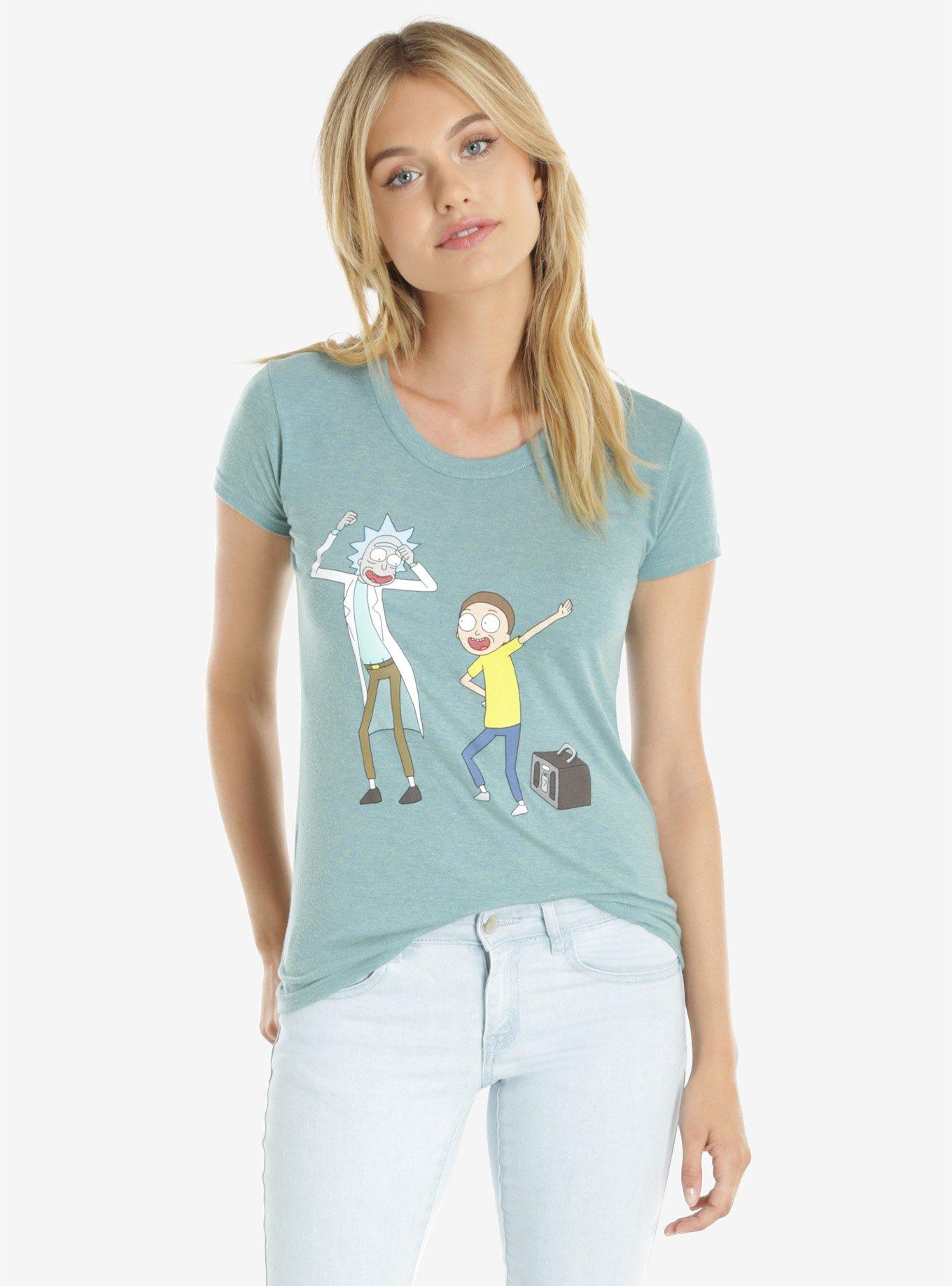 Rick And Morty Dancing Womens Tee, MINT GREEN, hi-res